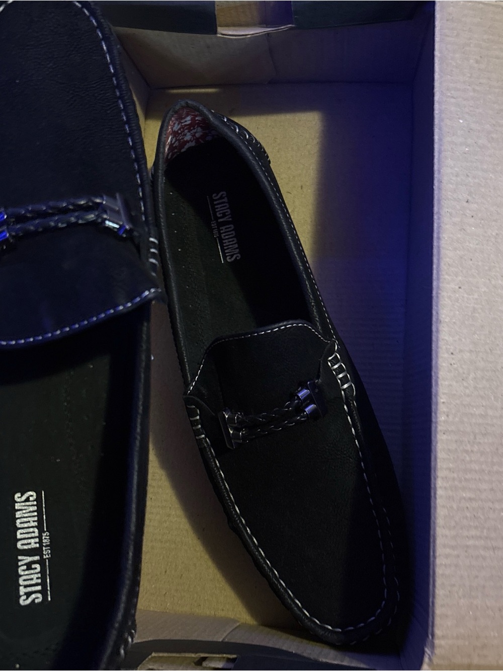 Stacy Adams Black Braided Bit Slip-On Loafers